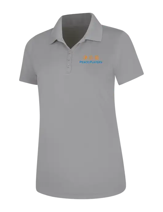 Light Grey Womens Dry Zone UV Mesh Polo w/Peace Players Logo