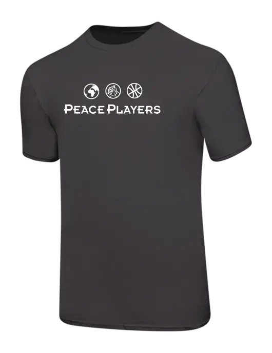 Ring Spun Charcoal 4.5 oz T-Shirt w/Peace Players Logo
