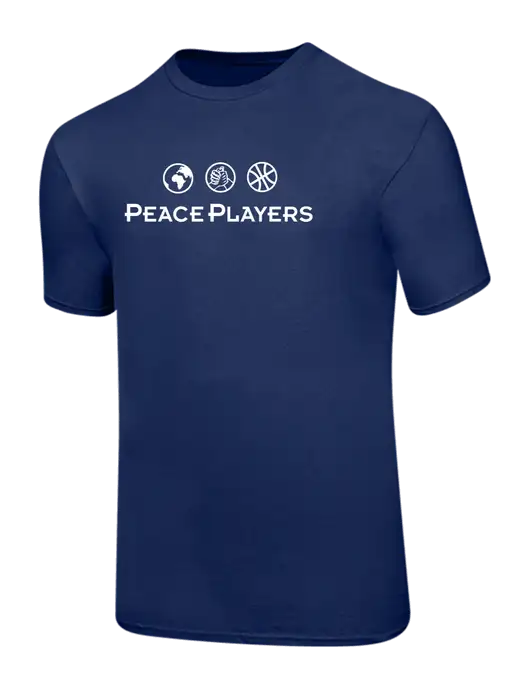 Ring Spun Navy 4.5 oz T-Shirt w/Peace Players Logo