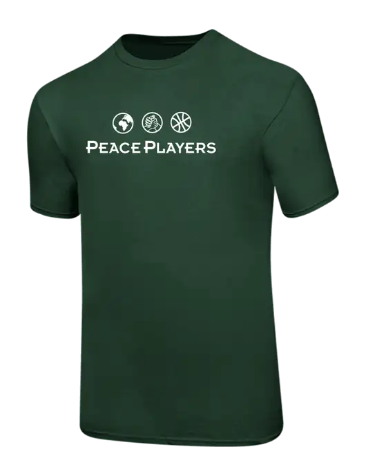 Ring Spun Forest Green 4.5 oz T-Shirt w/Peace Players Logo