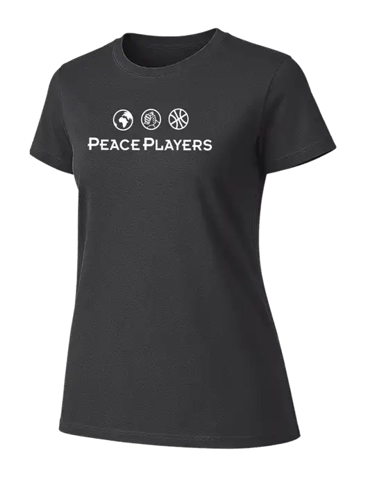 Womens Ring Spun Charcoal 4.5 oz T-Shirt w/Peace Players Logo
