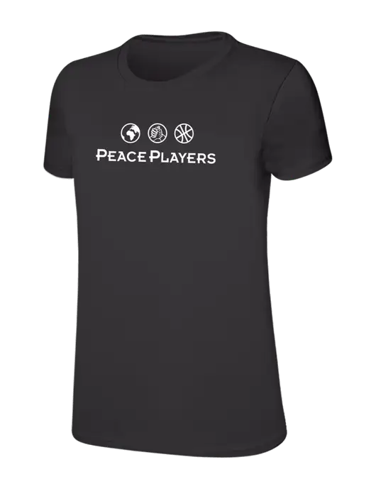 Womens Ring Spun Charcoal 4.5 oz T-Shirt w/Peace Players Logo