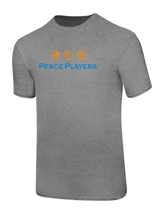 Ring Spun Light Heather Grey 4.5 oz T-Shirt w/Peace Players Logo