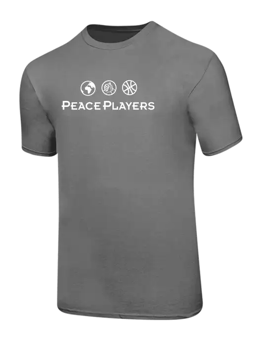 Ring Spun Medium Grey 4.5 oz T-Shirt w/Peace Players Logo