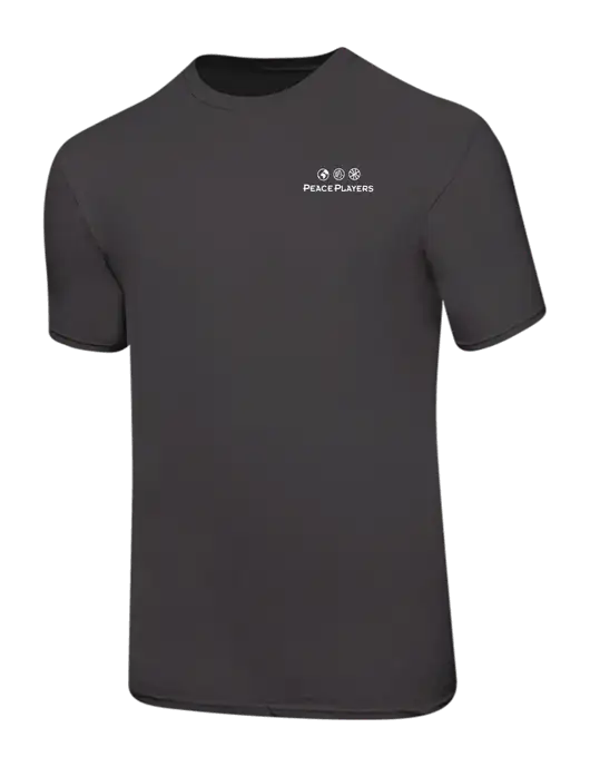 Ring Spun Charcoal 4.5 oz T-Shirt w/Peace Players Logo