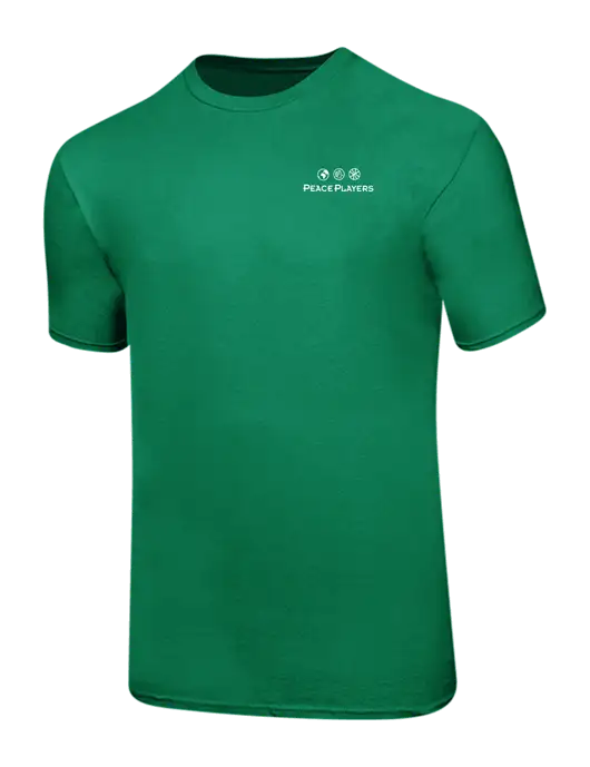 Ring Spun Kelly Green 4.5 oz T-Shirt w/Peace Players Logo