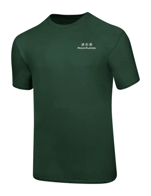 Ring Spun Forest Green 4.5 oz T-Shirt w/Peace Players Logo