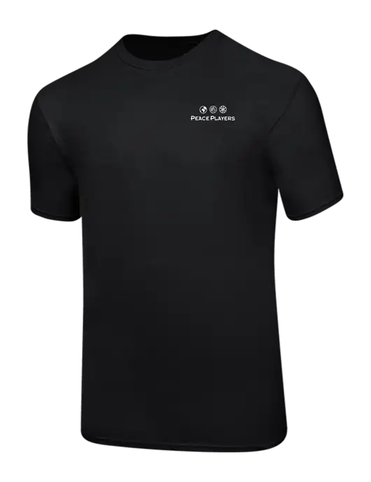 Ring Spun Jet Black 4.5 oz T-Shirt w/Peace Players Logo
