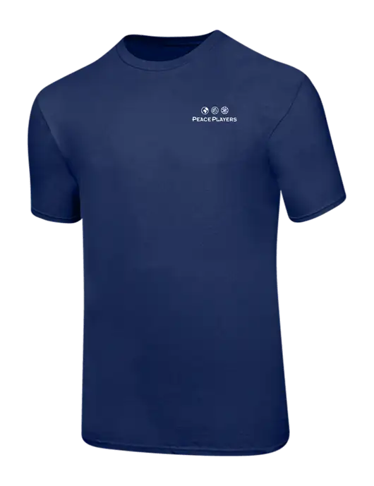 Ring Spun Navy 4.5 oz T-Shirt w/Peace Players Logo