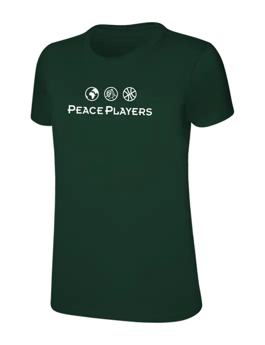 Womens Ring Spun Forest Green 4.5 oz T-Shirt w/Peace Players Logo