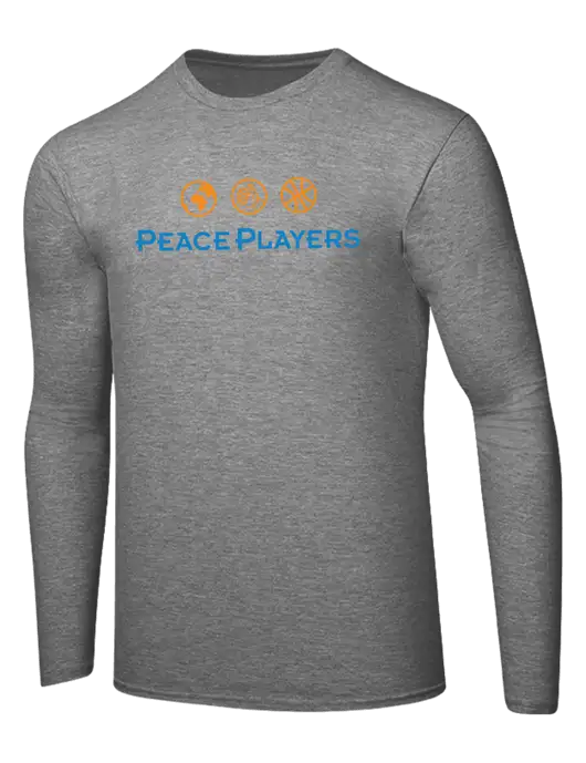 Ring Spun Light Heather Grey 4.5 oz Long Sleeve T-Shirt w/Peace Players Logo