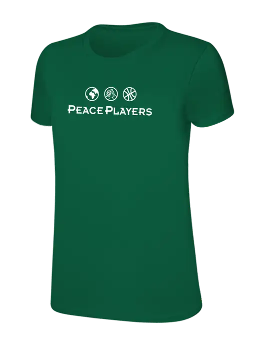 Womens Ring Spun Kelly Green 4.5 oz T-Shirt w/Peace Players Logo