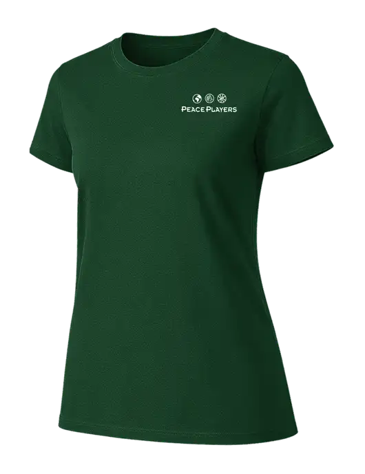 Womens Ring Spun Forest Green 4.5 oz T-Shirt w/Peace Players Logo