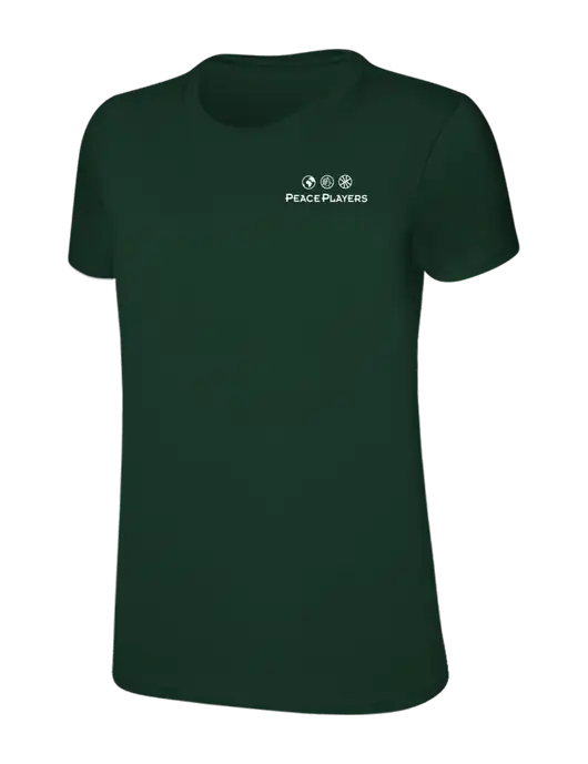 Womens Ring Spun Forest Green 4.5 oz T-Shirt w/Peace Players Logo