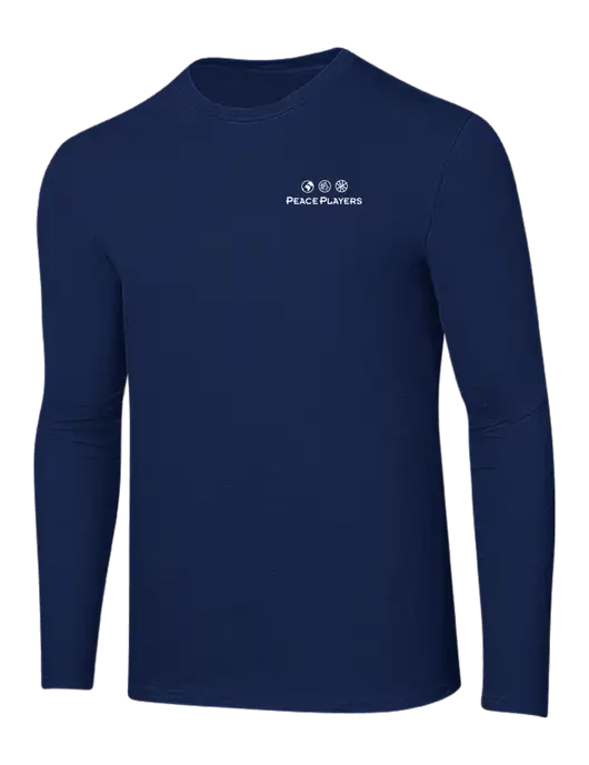 Ring Spun Navy 4.5 oz Long Sleeve T-Shirt w/Peace Players Logo