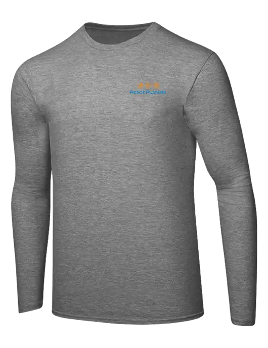 Ring Spun Light Heather Grey 4.5 oz Long Sleeve T-Shirt w/Peace Players Logo