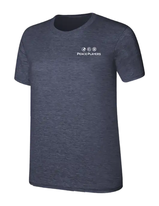 Womens Ring Spun Heather Navy 4.5 oz T-Shirt w/Peace Players Logo