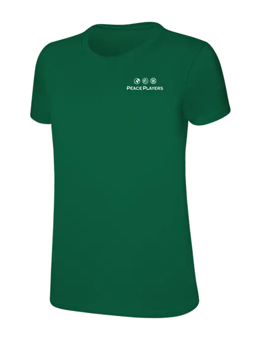Womens Ring Spun Kelly Green 4.5 oz T-Shirt w/Peace Players Logo