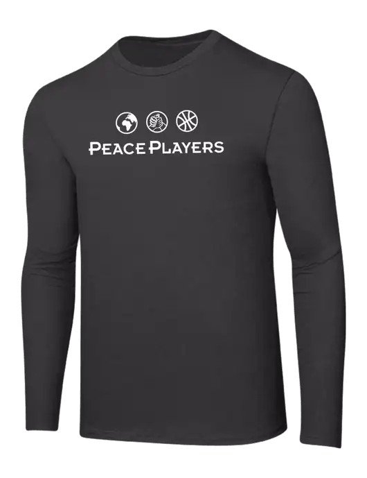 Ring Spun Charcoal 4.5 oz Long Sleeve T-Shirt w/Peace Players Logo