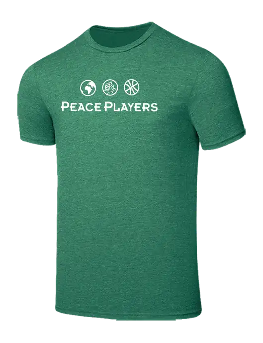 Seriously Soft Heathered Kelly Green T-Shirt w/Peace Players Logo