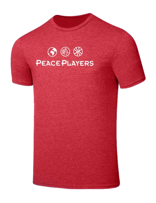 Seriously Soft Heathered Red T-Shirt w/Peace Players Logo