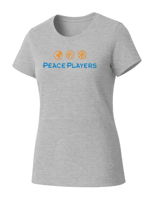 Womens Seriously Soft Light Heathered Grey T-Shirt w/Peace Players Logo