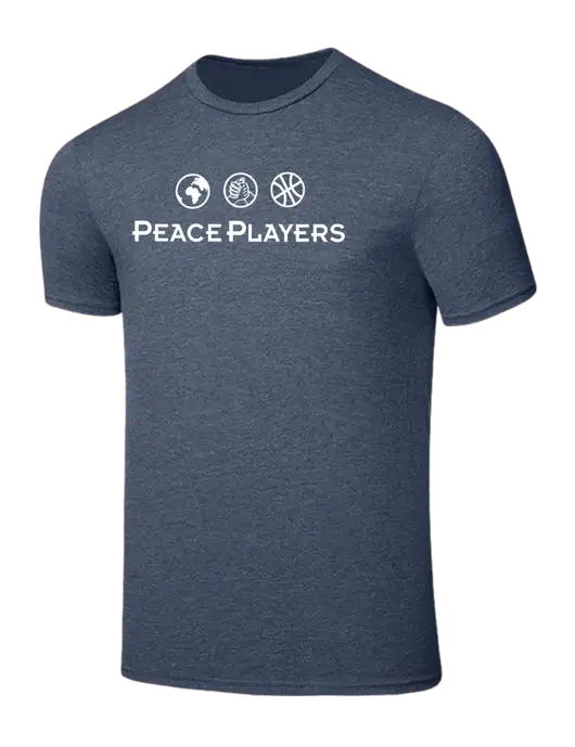 Seriously Soft Heathered Navy T-Shirt w/Peace Players Logo