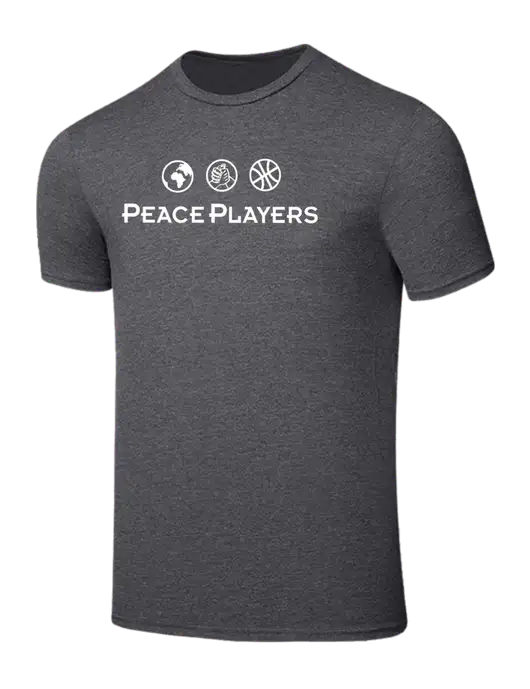 Seriously Soft Heathered Charcoal T-Shirt w/Peace Players Logo