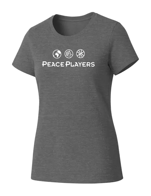 Womens Seriously Soft Grey Frost T-Shirt w/Peace Players Logo