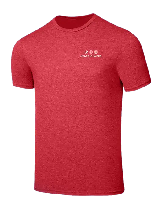 Seriously Soft Heathered Red T-Shirt w/Peace Players Logo