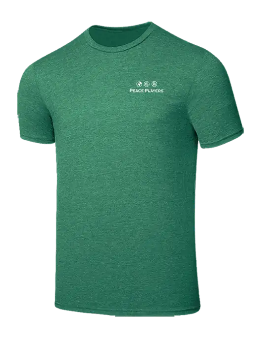 Seriously Soft Heathered Kelly Green T-Shirt w/Peace Players Logo