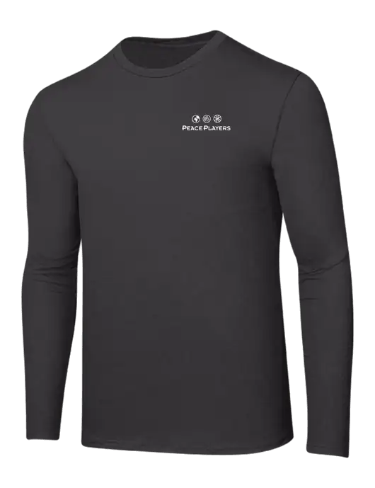 Ring Spun Charcoal 4.5 oz Long Sleeve T-Shirt w/Peace Players Logo