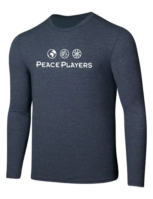 Seriously Soft Heathered Navy Long Sleeve T-Shirt w/Peace Players Logo