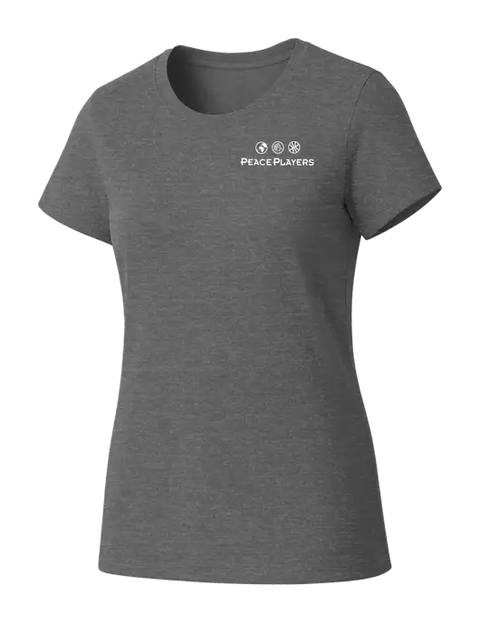 Womens Seriously Soft Grey Frost T-Shirt w/Peace Players Logo
