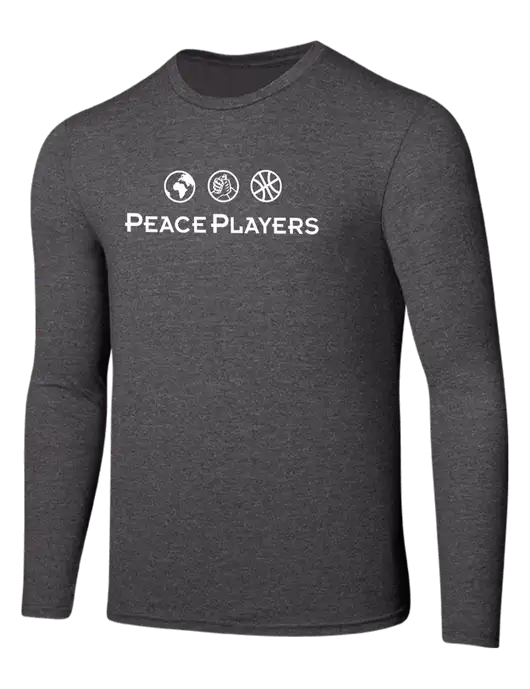 Seriously Soft Heathered Charcoal Long Sleeve T-Shirt w/Peace Players Logo