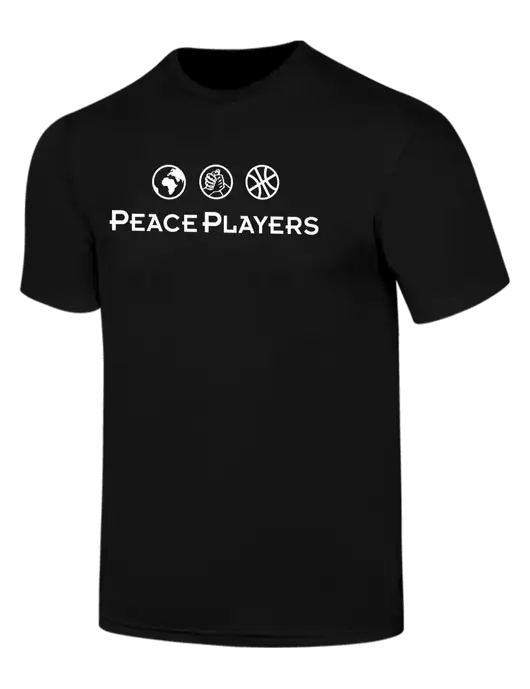 Simply Soft Black 4.5oz  Poly/Combed Ring Spun Cotton T-Shirt w/Peace Players Logo
