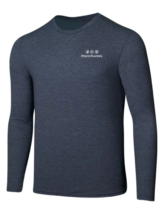 Seriously Soft Heathered Navy Long Sleeve T-Shirt w/Peace Players Logo