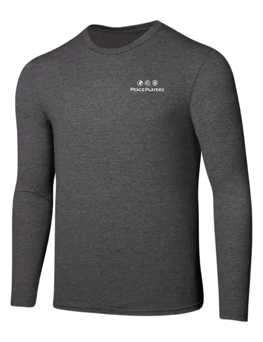Seriously Soft Heathered Charcoal Long Sleeve T-Shirt w/Peace Players Logo