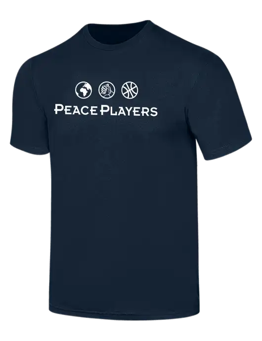 Simply Soft Navy 4.5oz  Poly/Combed Ring Spun Cotton T-Shirt w/Peace Players Logo