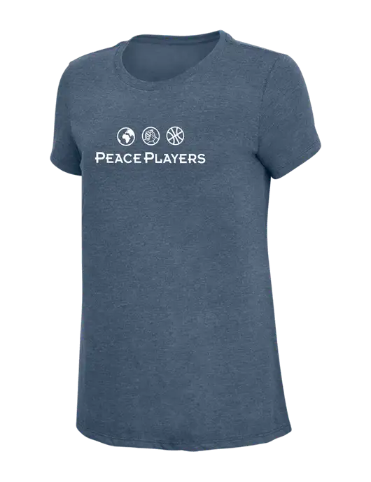Womens Simply Soft Navy Frost 4.5oz  Poly/Combed Ring Spun Cotton T-Shirt w/Peace Players Logo