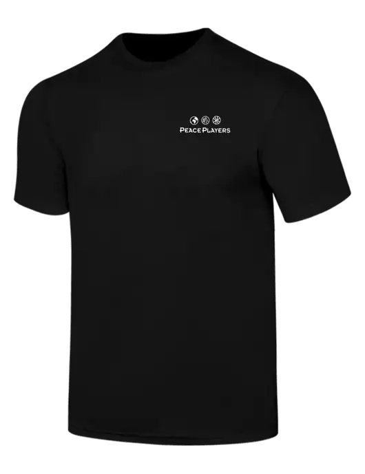 Simply Soft Black 4.5oz  Poly/Combed Ring Spun Cotton T-Shirt w/Peace Players Logo