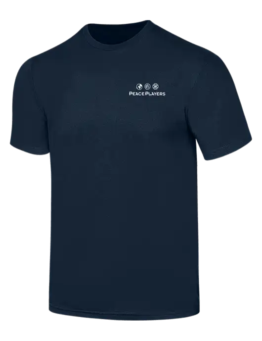 Simply Soft Navy 4.5oz  Poly/Combed Ring Spun Cotton T-Shirt w/Peace Players Logo