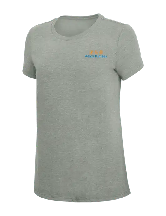 Womens Simply Soft Grey Frost 4.5oz  Poly/Combed Ring Spun Cotton T-Shirt w/Peace Players Logo