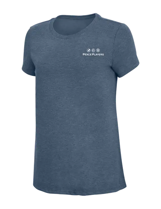Womens Simply Soft Navy Frost 4.5oz  Poly/Combed Ring Spun Cotton T-Shirt w/Peace Players Logo