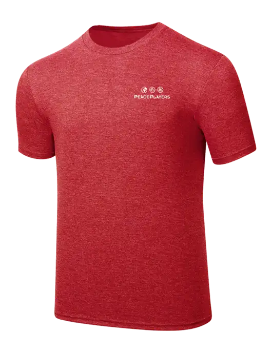Simply Soft Red Frost 4.5oz  Poly/Combed Ring Spun Cotton T-Shirt w/Peace Players Logo
