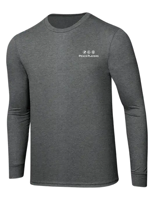 Simply Soft Long Sleeve Medium Grey Frost 4.5 oz, Poly/Combed Ring Spun Cotton T-Shirt w/Peace Players Logo