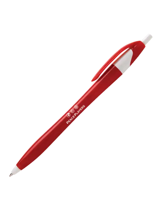 Novella Red/White Executive Pen - Blue Ink w/Peace Players Logo