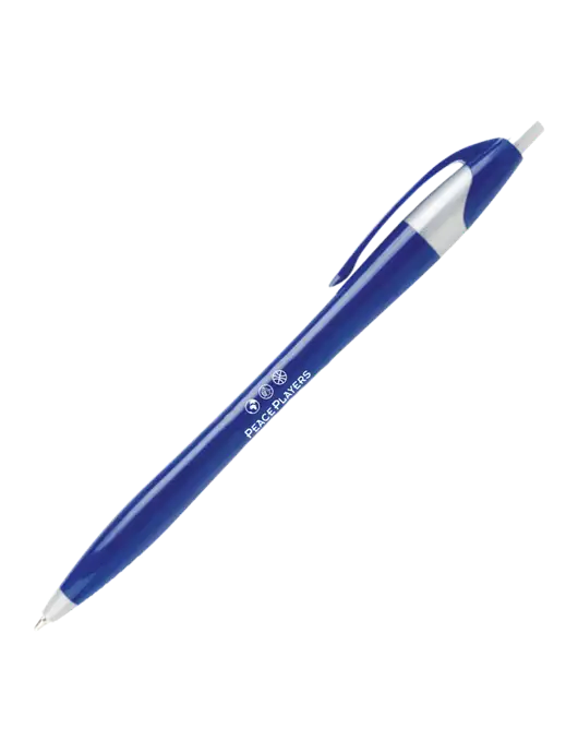 Novella Navy/Silver Corporate Pen- Blue Ink w/Peace Players Logo