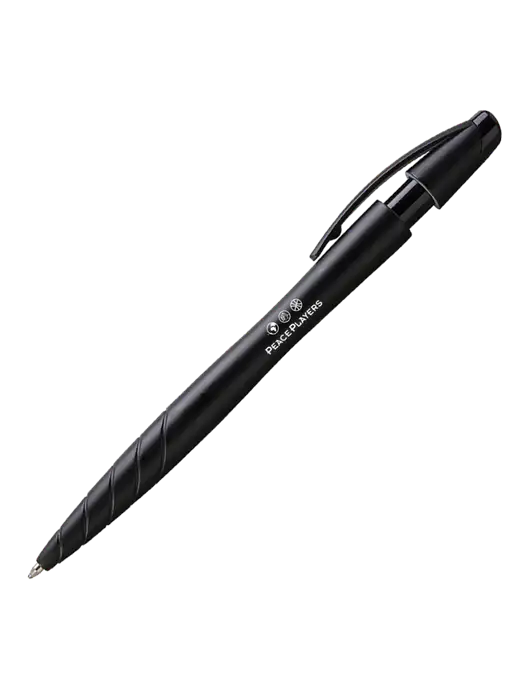 Awali Black Metallic Pen - Black Ink w/Peace Players Logo
