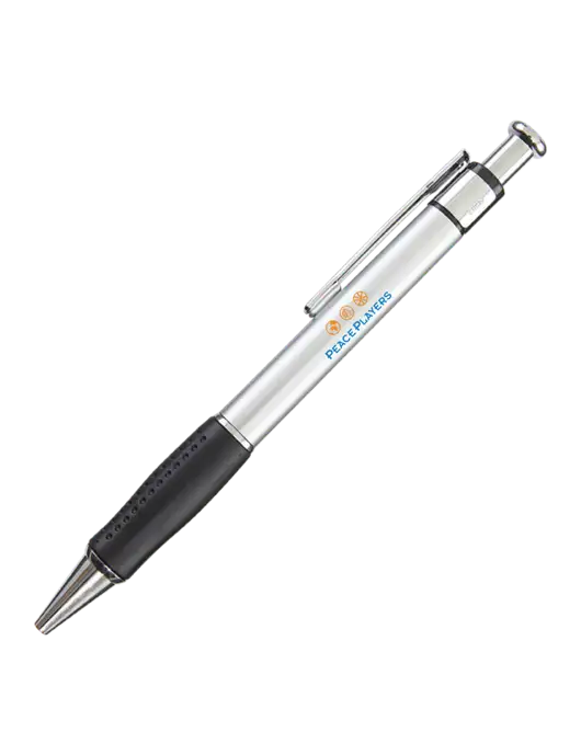 Malta Silver Pen - Black Ink w/Peace Players Logo